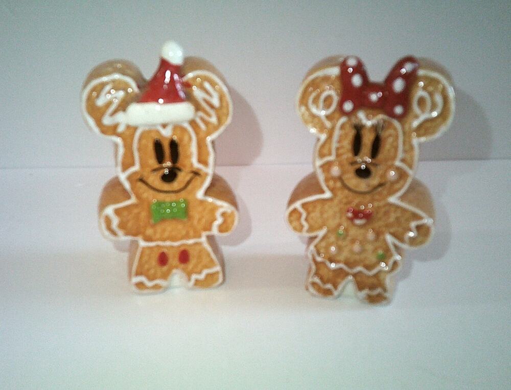 Christmas Mickey & Minnie Mouse Gingerbread Salt and Pepper Shakers
